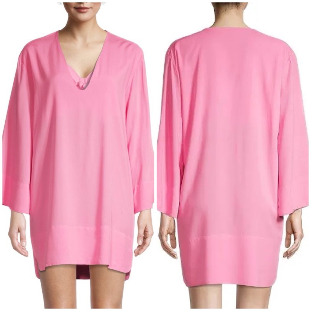 Aurum Bell Sleeve Pink Cover Up Minidress